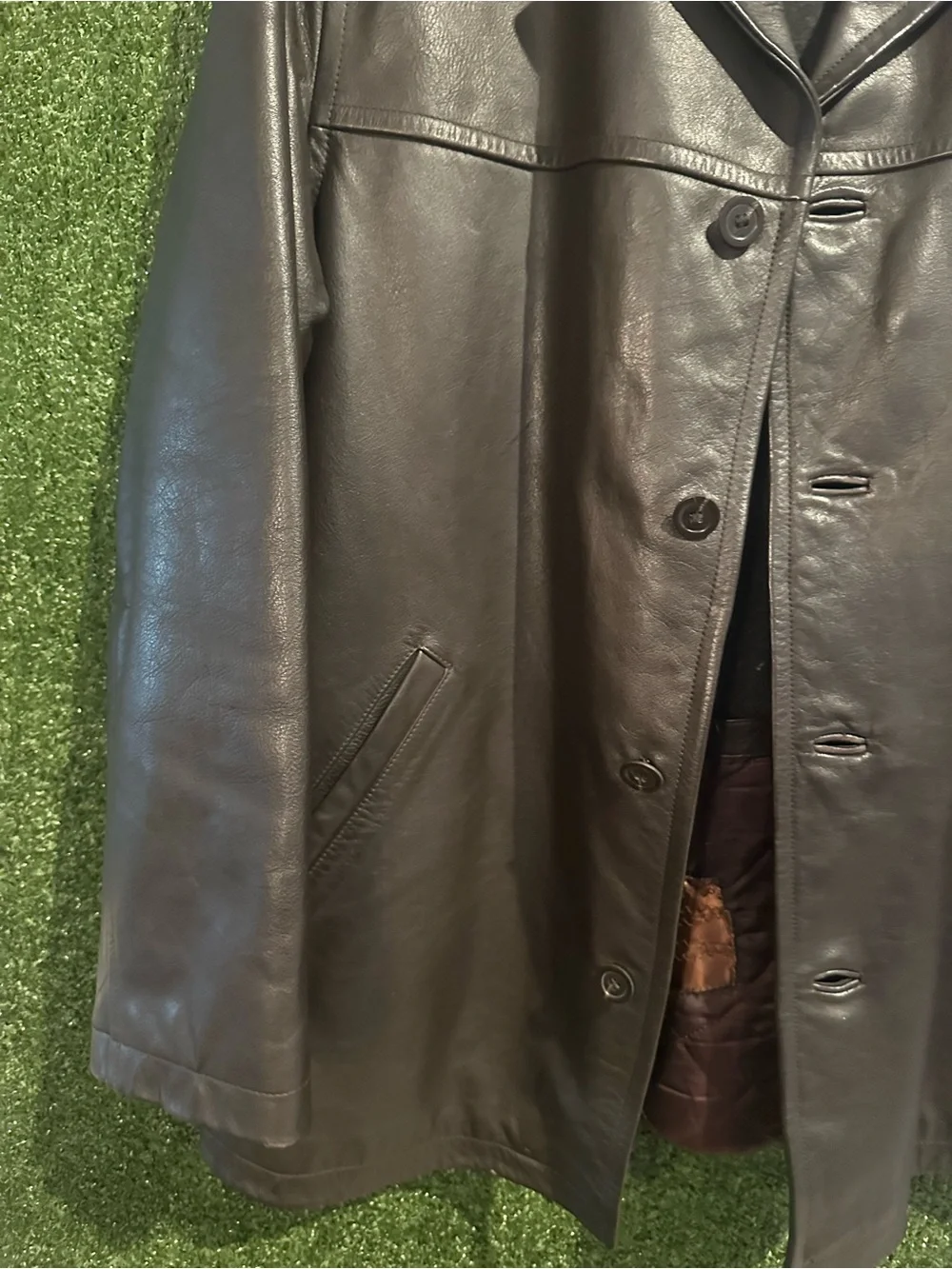 J. Crew Vintage 1990’s Leather Button-Front Jacket in Dark Brown